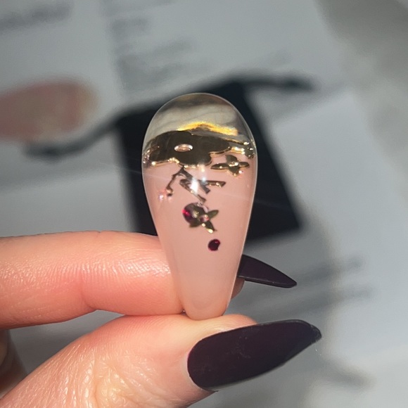 LOUIS VUITTON Pink and Gold Inclusion Dome Ring size 6.5 - Picture 11 of 13